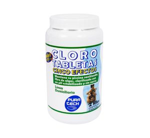 Cloro tableta piscina 2 kg 5 efectos Pura tech