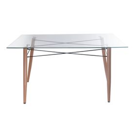 Mesa comedor 77x140x90 cm Líneas transparente/natural