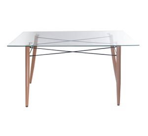 Mesa comedor 77x140x90 cm Líneas transparente/natural