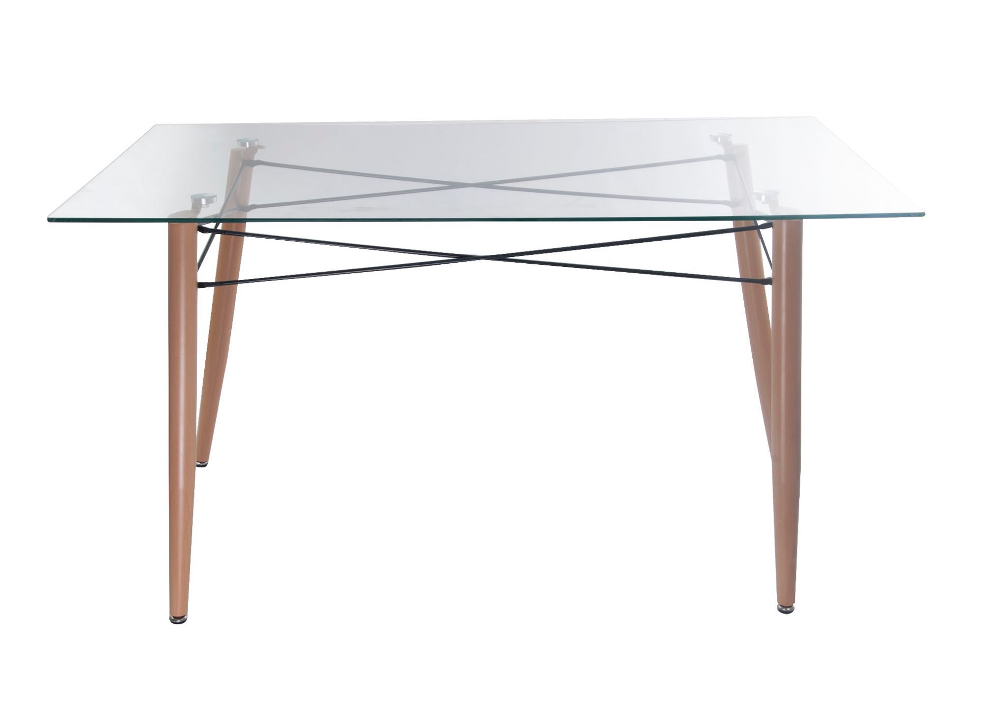 M+Design Mesa comedor 77x140x90 cm Líneas transparente/natural