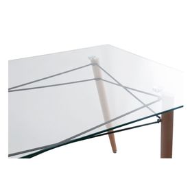 Mesa comedor 77x140x90 cm Líneas transparente/natural
