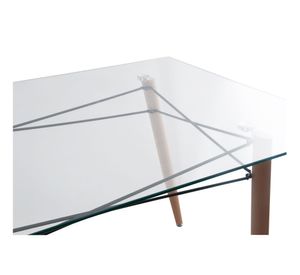 Mesa comedor 77x140x90 cm Líneas transparente/natural