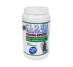 Cloro granulado piscina 2 kg 4 efectos Pura tech