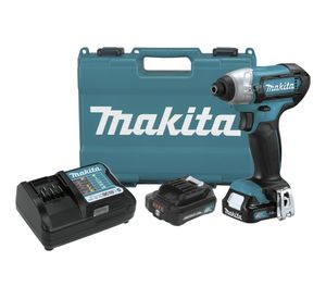 Atornillador impacto + 2 baterías + cargador TD110D verde Makita.