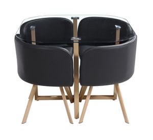 Comedor 4 sillas Pizza negro M+Design