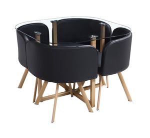 Comedor 4 sillas Pizza negro M+Design