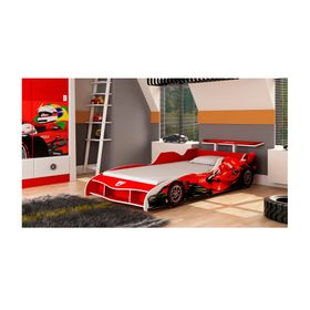 Cama infantil 1 plaza auto F1 roja Decocasa