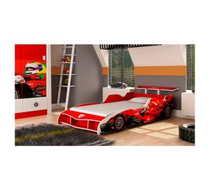 Cama infantil 1 plaza auto F1 roja Decocasa