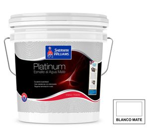 Esmalte al agua 1 tineta Platinum blanco mate Sherwin Williams