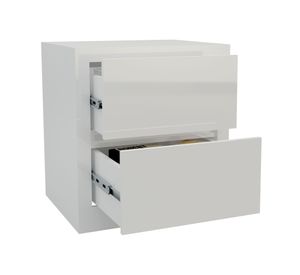 Velador 2 cajones TW41 blanco brillo Decocasa