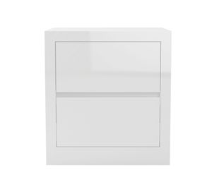 Velador 2 cajones TW41 blanco brillo Decocasa