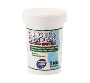 Cloro granulado piscina 1 kg 4 efectos Pura tech