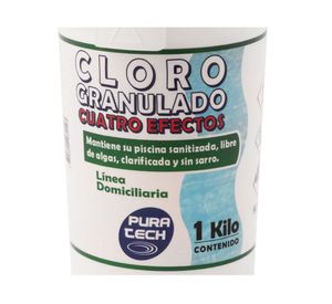 Cloro granulado piscina 1 kg 4 efectos Pura tech
