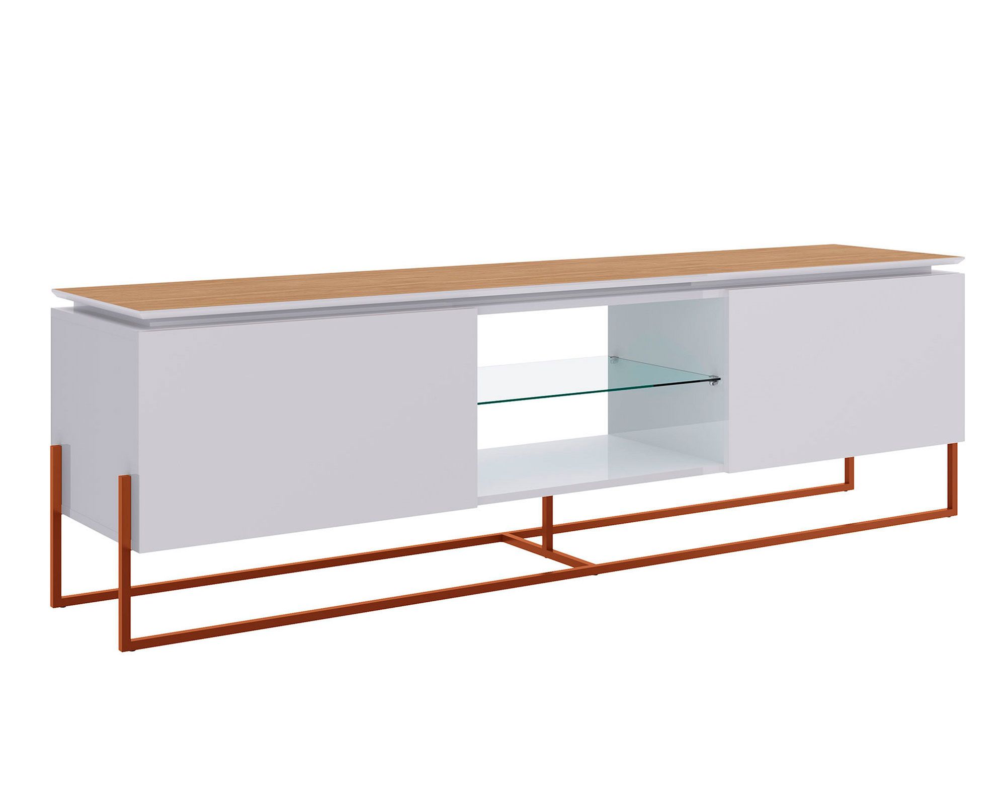 Decocasa Rack TV 60'' Vesta I blanco/cobre Decocasa