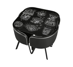Comedor 4 sillas Coffe 90x90x73 cm