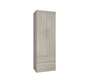 Combo Clóset 2 puertas 2 cajones + Velador 2 cajones crema