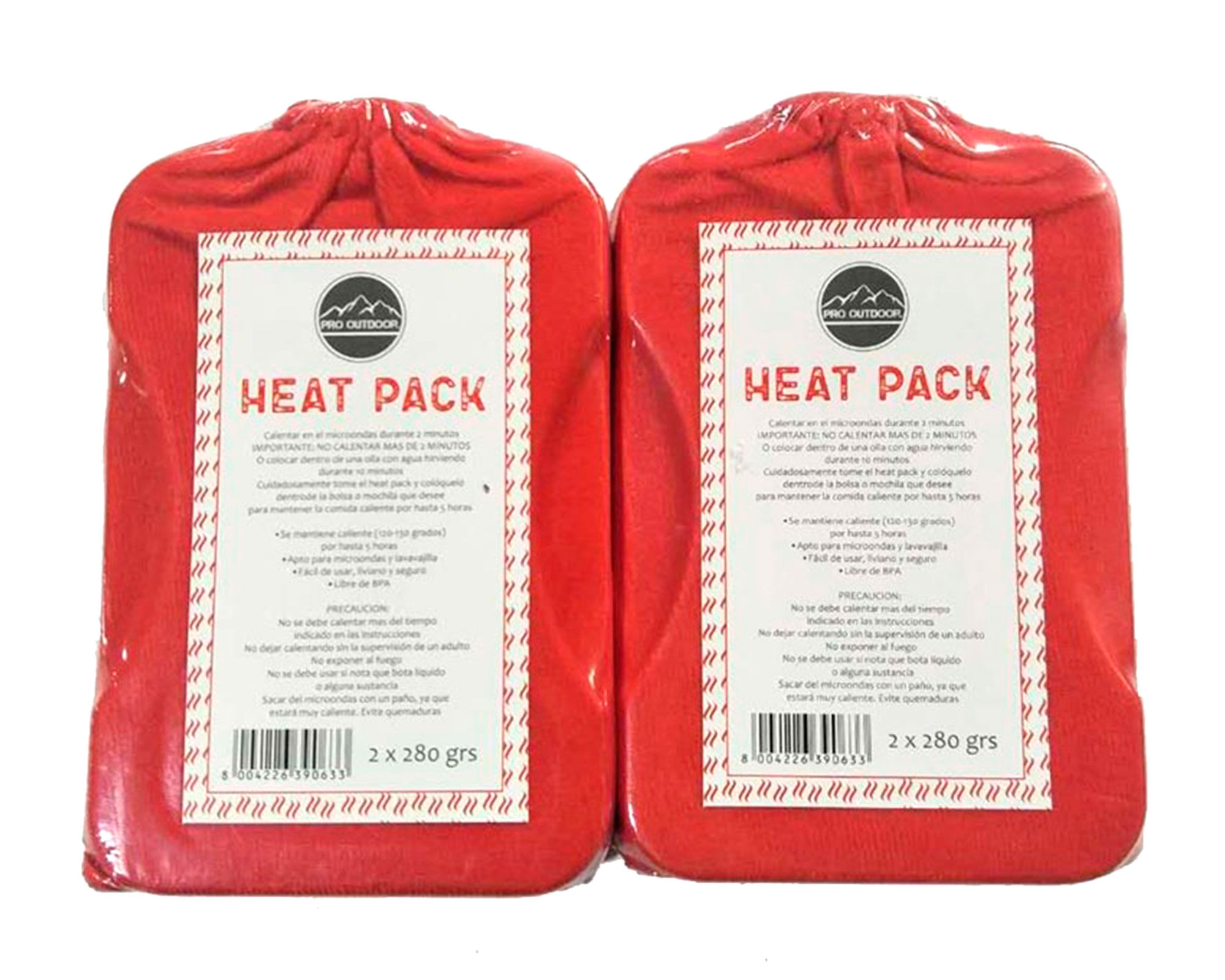 Hot pack 280 gr rojo 2 unidades Pro Outdoor | Easy.cl