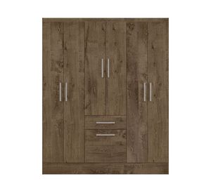Clóset 6 puertas 1 cajón 1 zapatero moca 183x148x47 cm