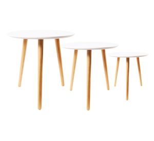 Mesa lateral Grape blanco 3 piezas M+Design