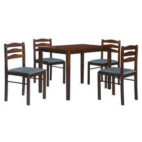 Comedor 4 sillas Kuala moca/gris 75x110x70 cm