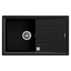 Lavaplatos empotrable Stone 50 1C1E TG negro carbón 20x86x51 cm