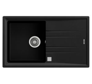 Lavaplatos empotrable Stone 50 1C1E TG negro carbón 20x86x51 cm