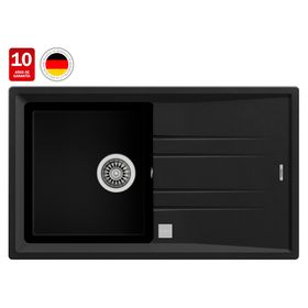 Lavaplatos empotrable Stone 50 1C1E TG negro carbón 20x86x51 cm