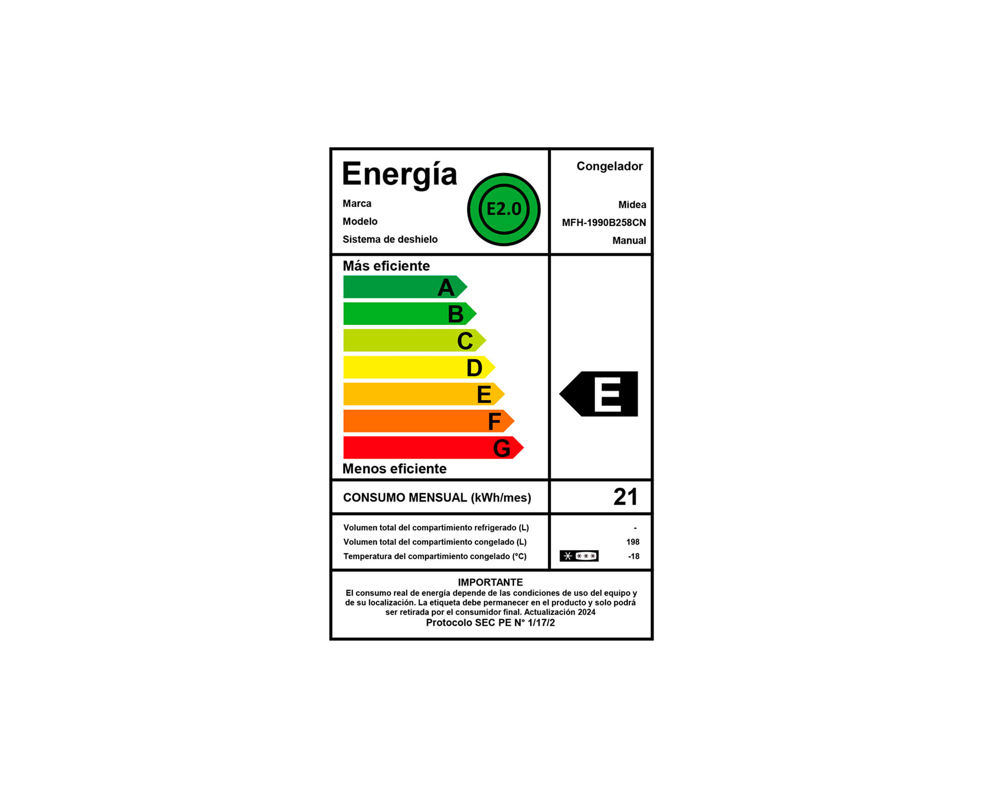 Freezer horizontal MFH-1990B258CN 198 lt | Easy.cl