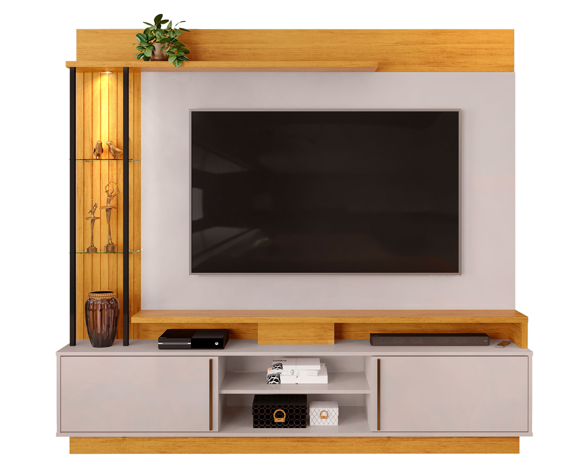 Di Poretti Design Panel TV 70" Martino café claro