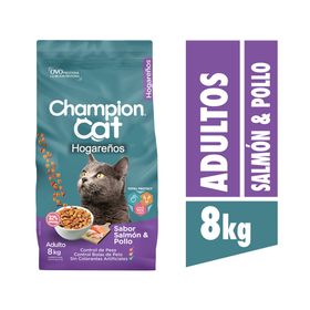 Alimento seco gatos 8 kg Hogareños salmón y pollo Champion Cat.