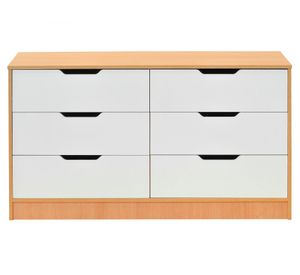 Cómoda 6 cajones Misuri blanco/carvalo Mobikit.