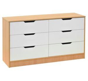 Cómoda 6 cajones Misuri blanco/carvalo Mobikit.
