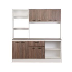 Kit cocina 8 puertas 1 cajón Julieta blanco/café Cic