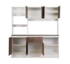 Kit cocina 8 puertas 1 cajón Julieta blanco/café Cic