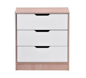 Cómoda 3 cajones Misuri blanco/carvalo Mobikit.