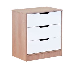 Cómoda 3 cajones Misuri blanco/carvalo Mobikit.