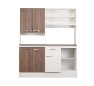 Kit cocina 5 puertas 1 cajón Paula blanco/café Cic