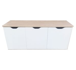 Mueble organizador 3 puertas blanco/natural M+Design