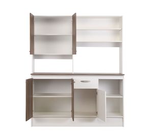 Kit cocina 5 puertas 1 cajón Paula blanco/café Cic