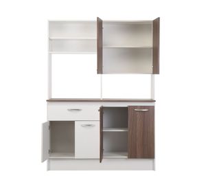 Kit cocina 6 puertas 1 cajón Emma blanco/café Cic