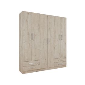 Clóset 6 puertas 4 cajones crema 180x46x200 cm