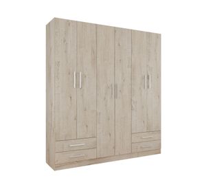 Clóset 6 puertas 4 cajones crema 180x46x200 cm