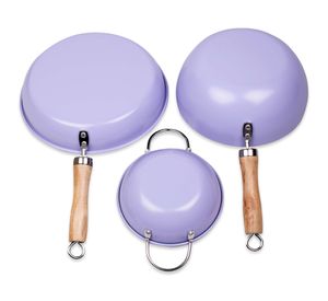 Set Wok 22 cm + Sartén 24 cm + Paila 16 cm Family Cook morado
