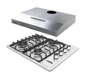 Encimera + campana 60 cm acero inoxidable