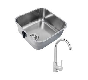 Kit lavaplatos BE 40.40 18x43.3x43.3 cm + grifo IN 915 inox