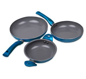 Tripack sartenes 20 cm, 24 cm, 16 cm azul