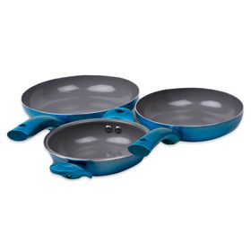 Tripack sartenes 20 cm, 24 cm, 16 cm azul