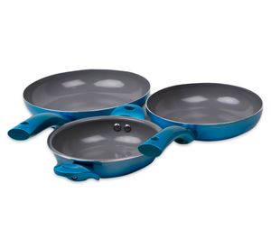 Tripack sartenes 20 cm, 24 cm, 16 cm azul
