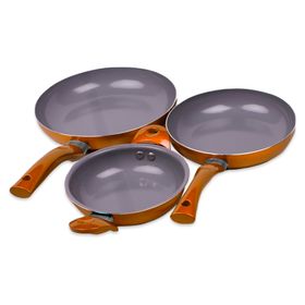 Set Sarten 3 unidades Tri-pack naranjo