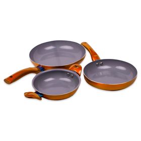 Set Sarten 3 unidades Tri-pack naranjo